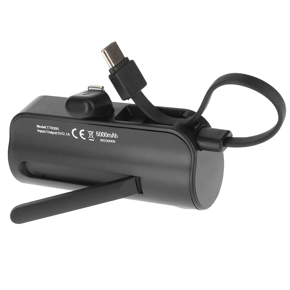 LinQ Batterie de Secours 6000mAh Double Connectivité USB C et Lightning Noir — image 2