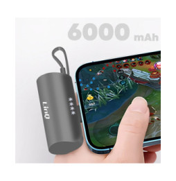 LinQ Batterie de Secours 6000mAh Double Connectivité USB C et Lightning Noir