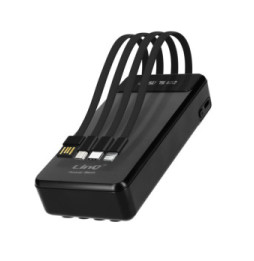 LinQ Batterie Secours 25800mAh Câble 4 en 1 Amovible et Sortie USB Compact Noir