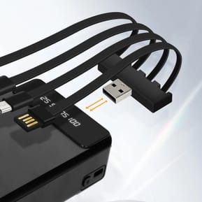 LinQ Batterie Secours 25800mAh Câble 4 en 1 Amovible et Sortie USB Compact Noir — image 3