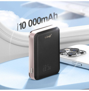 LinQ Batterie Externe 15W MagSafe 10000 mAh Power Delivery 20W Noir