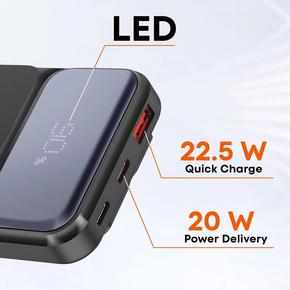 LinQ Batterie Externe 10000mAh + Câbles Lightning - USB C et USB Noir — image 4