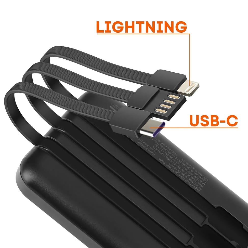 LinQ Batterie Externe 10000mAh + Câbles Lightning - USB C et USB Noir — image 5
