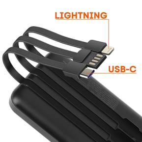 LinQ Batterie Externe 10000mAh + Câbles Lightning - USB C et USB Noir — image 5