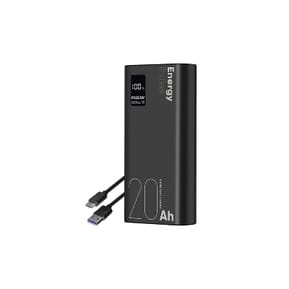 OBAL:ME Powerbank 20000mAh EnergyPulse USB-A/USB-C PD 22,5W avec Affichage Numérique Noir