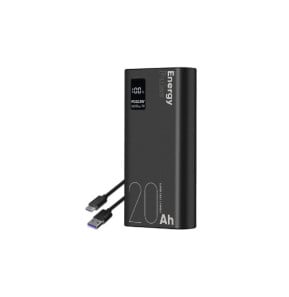 OBAL:ME Powerbank 20000mAh EnergyPulse USB-A/USB-C PD 22,5W avec Affichage Numérique Noir