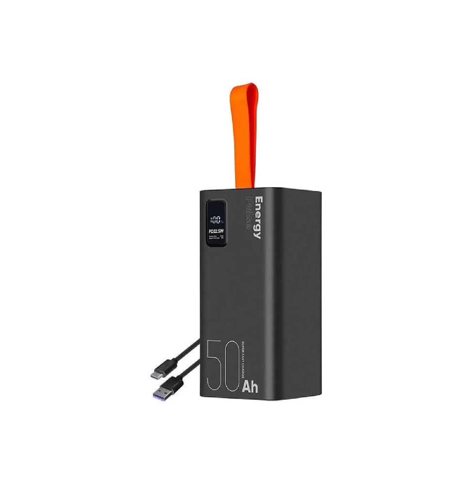 OBAL:ME Powerbank 50000mAh EnergyPulse USB-A/USB-C PD 22,5W avec Affichage Numérique Noir