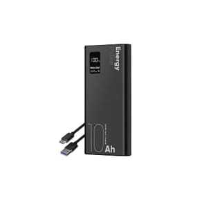 OBAL:ME Powerbank 10000mAh EnergyPulse USB-A/USB-C PD 22,5W avec Affichage Numérique Noir