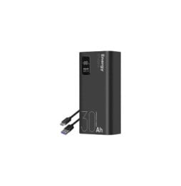OBAL:ME Powerbank 30000mAh EnergyPulse USB-A/USB-C PD 22,5W avec Affichage Numérique Noir