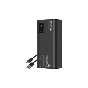 OBAL:ME Powerbank 30000mAh EnergyPulse USB-A/USB-C PD 22,5W avec Affichage Numérique Noir