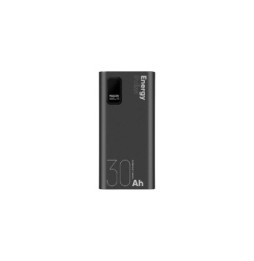 OBAL:ME Powerbank 30000mAh EnergyPulse USB-A/USB-C PD 22,5W avec Affichage Numérique Noir
