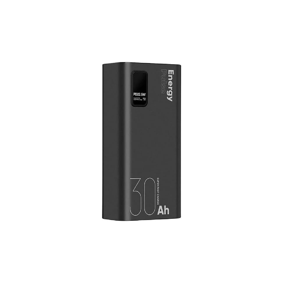 OBAL:ME Powerbank 30000mAh EnergyPulse USB-A/USB-C PD 22,5W avec Affichage Numérique Noir — image 3