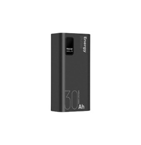 OBAL:ME Powerbank 30000mAh EnergyPulse USB-A/USB-C PD 22,5W avec Affichage Numérique Noir