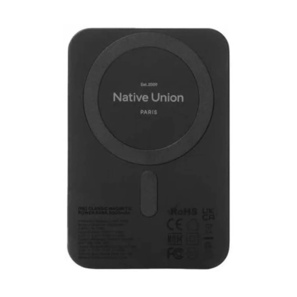 Native Union Batterie Externe 5000mAh Magnétique MagSafe & Qi2 Noir — image 2