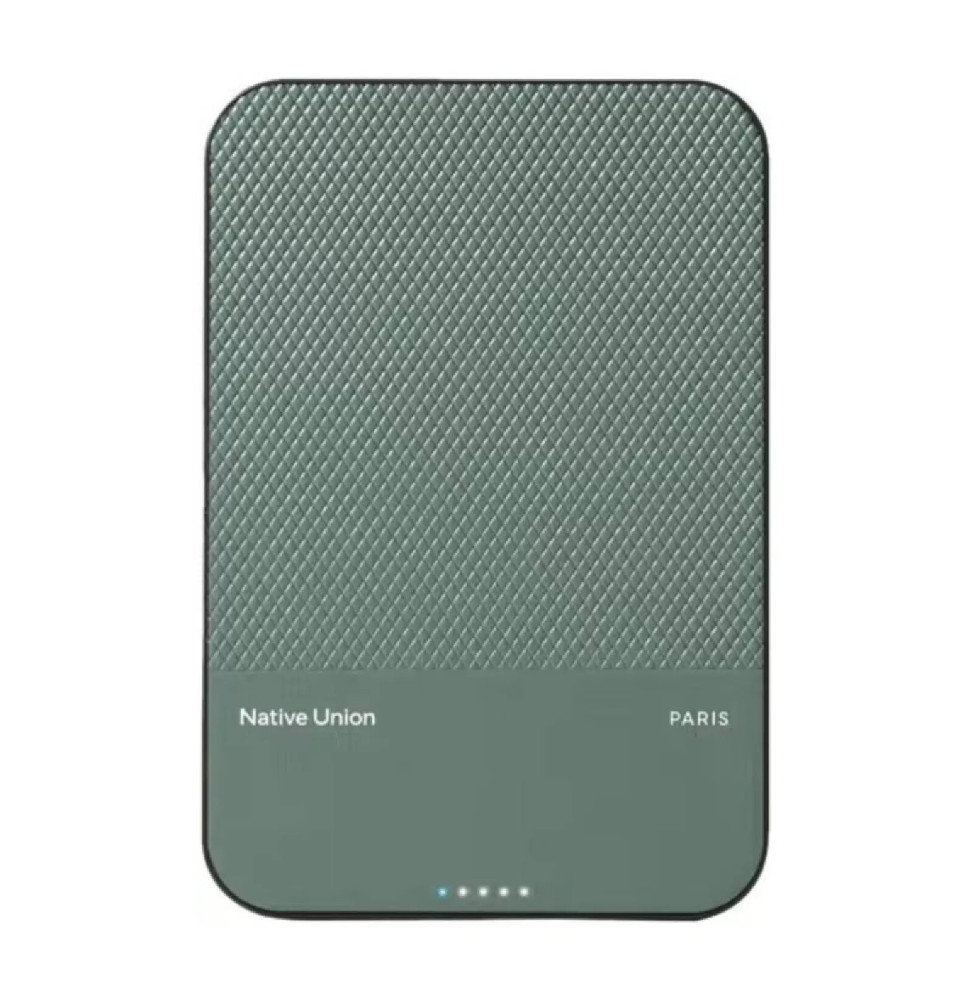 Native Union Batterie Externe 5000mAh Magnétique MagSafe & Qi2 Vert