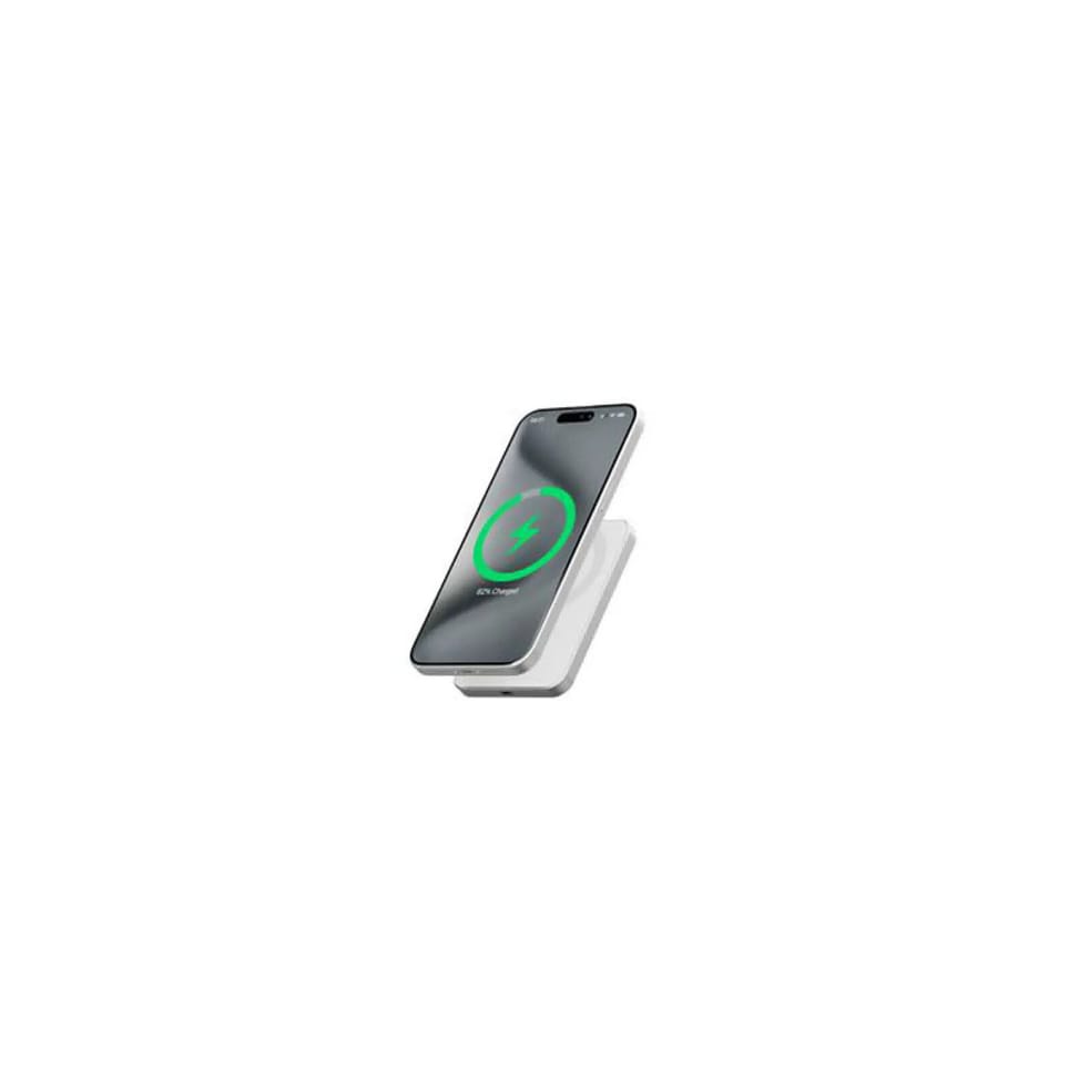LinQ Powerbank 5 000mAh Sans Fil Fixation Magnétique Compatible MagSafe Ultra-Fin Gris — image 4