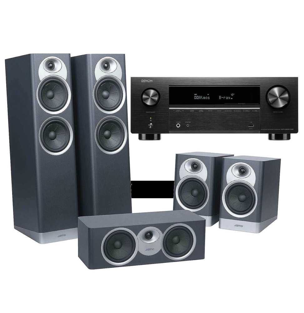 Denon AVR-X2800H DAB Noir + Jamo S7-25HCS Bleu Fjord