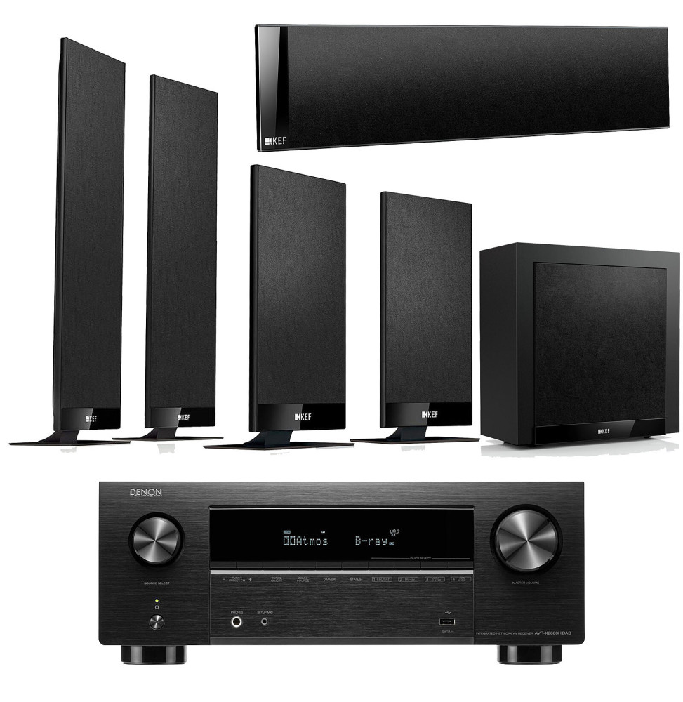 Denon AVR-X2800H DAB Noir + KEF T205