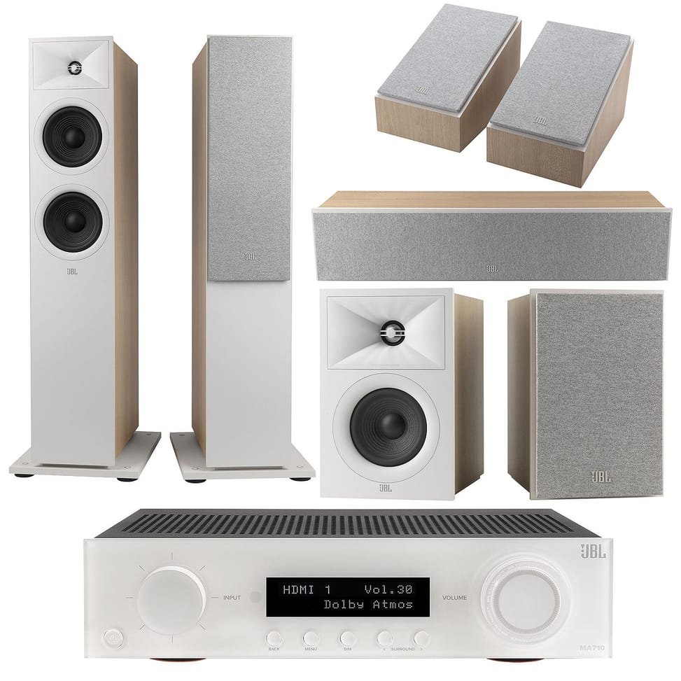 JBL MA710 Blanc + JBL Pack Stage V2 260F Latte 5.0.2 Atmos — image 1