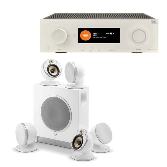 JBL MA7100HP Blanc + Focal Dôme Flax Pack 5.1 Blanc