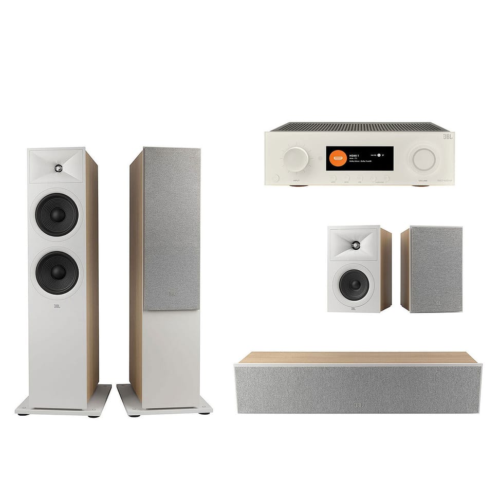 JBL MA7100HP Blanc + Pack Stage V2 280F Latte 5.0 — image 1
