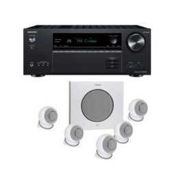 Onkyo TX-NR6100B Noir + Cabasse Eole 4 Blanc Pack enceintes 5.1