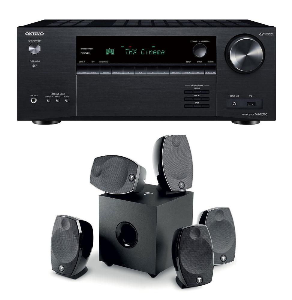 Onkyo TX-NR6100B Noir + Focal Sib Evo 5.1.2 Dolby Atmos