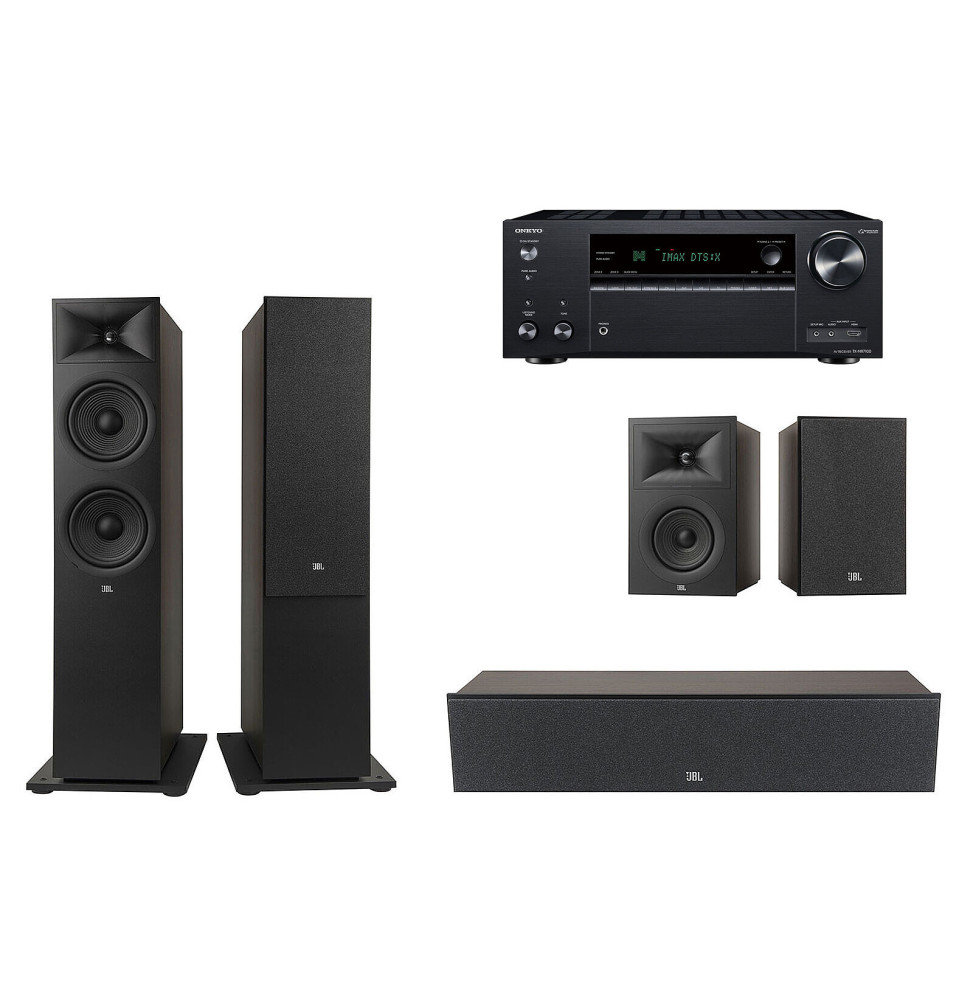 Onkyo TX-NR7100B Noir + JBL Pack Stage V2 280F Espresso 5.0
