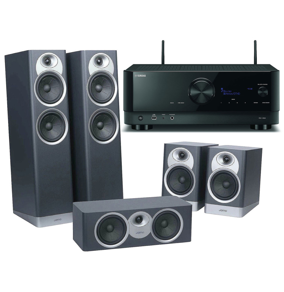 Yamaha RX-V6A Noir + Jamo S7-25HCS Bleu Fjord