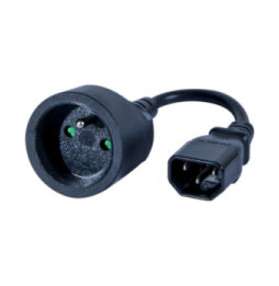 Adaptateur secteur IEC C14 mâle / connecteur type CEE7/5 femelle - 20 cm