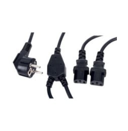 Double câble d'alimentation pour PC, moniteur et onduleur (1,8 m)