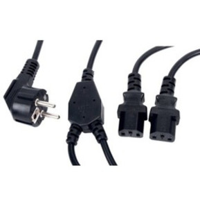 Double câble d'alimentation pour PC, moniteur...