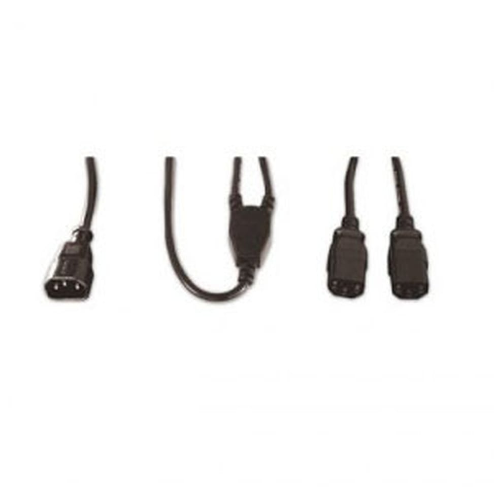 Double rallonge d'alimentation pour PC, moniteur et onduleur (1.8 m) - (coloris noir) — image 1