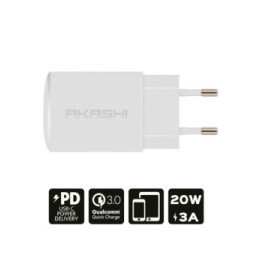 Akashi Chargeur Secteur 20W USB-A Quick Charge 3.0 Blanc