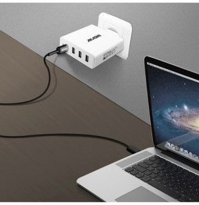 Akashi Chargeur Secteur 60W 6A USB-C + 3x USB-A