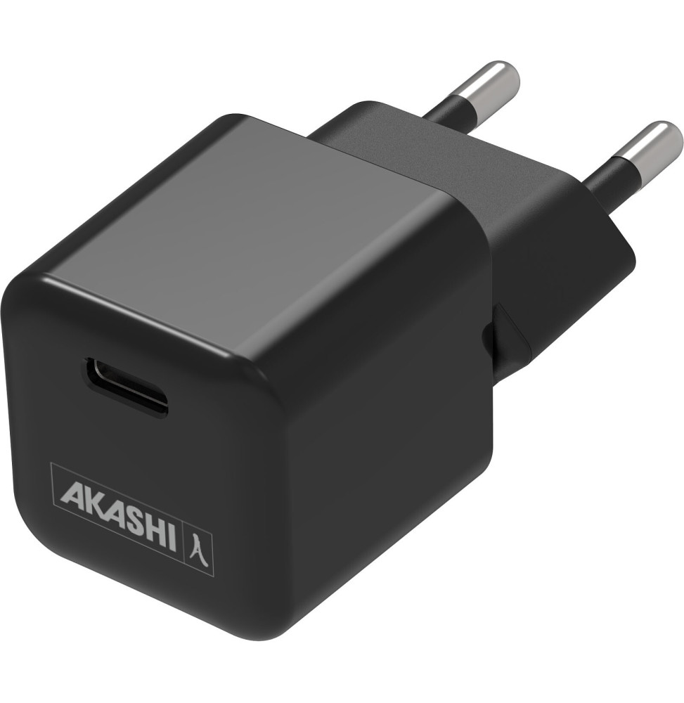 Akashi Chargeur secteur USB-C 30W Origine France Garantie Noir