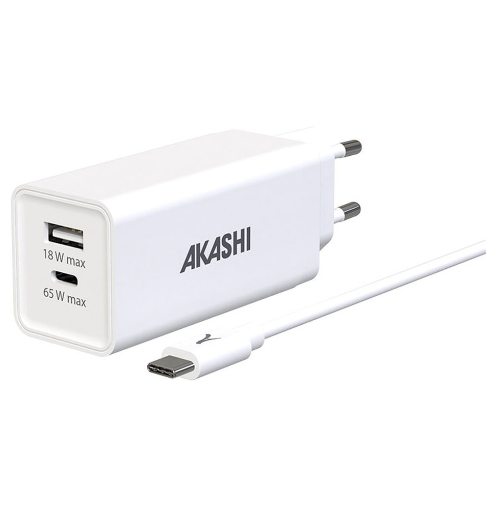 Akashi Pack Chargeur Secteur GaN 83W USB-C + USB-A