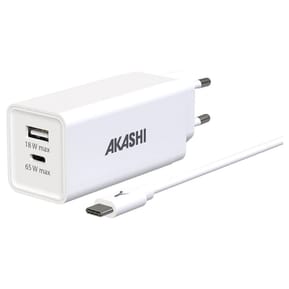 Akashi Pack Chargeur Secteur GaN 83W USB-C + USB-A