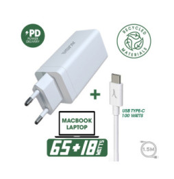 Akashi Pack Chargeur Secteur GaN 83W USB-C + USB-A