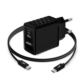 Akashi Chargeur Secteur 20W USB-A Quick Charge 3.0 Noir + Câble USB-C