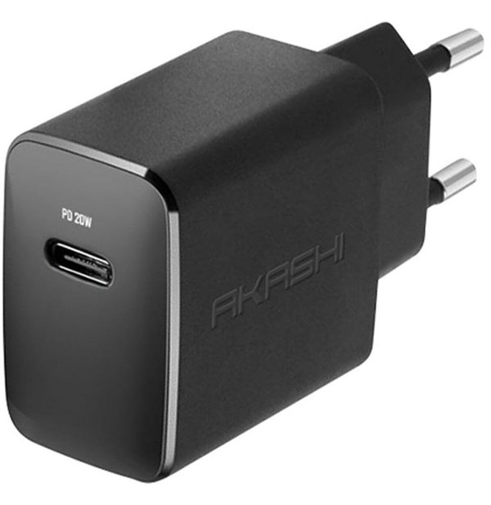Akashi Chargeur secteur intelligent 3A USB-C 20W Noir