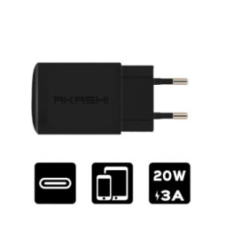 Akashi Chargeur secteur intelligent 3A USB-C 20W Noir