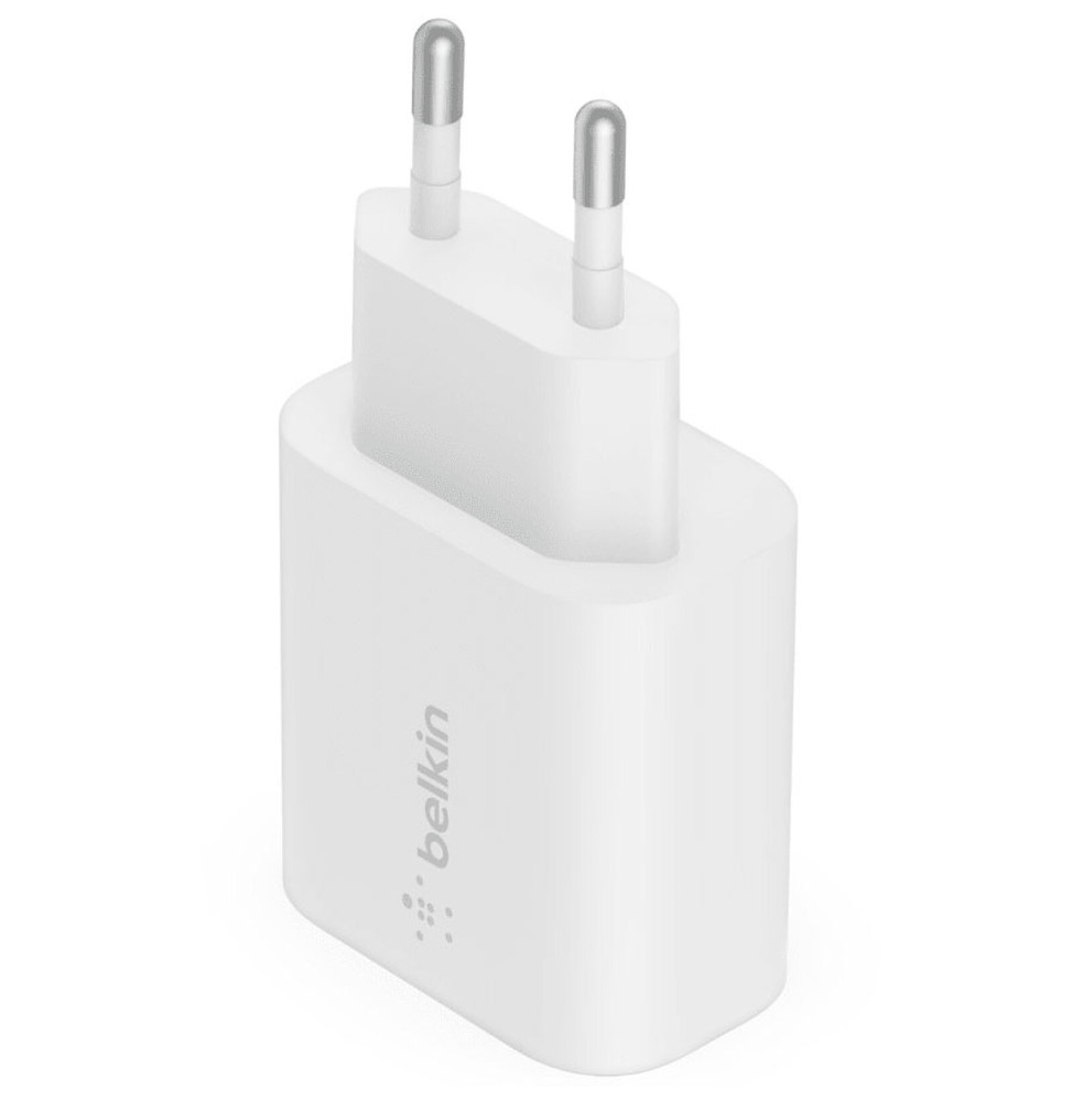 Belkin Chargeur Secteur USB-C 25 W pour iPhone (20 W) et Samsung (25 W) (Blanc)