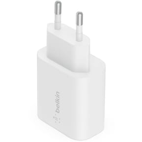 Belkin Chargeur Secteur USB-C 25 W pour iPhone (20 W) et Samsung (25 W) (Blanc)