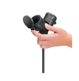 Goobay Câble Rallonge électrique double pour l'extérieur - 10 mètres - Noir