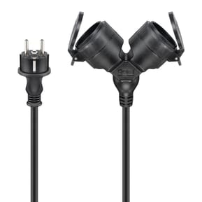 Goobay Câble Rallonge électrique double pour l'extérieur - 25 mètres - Noir — image 2