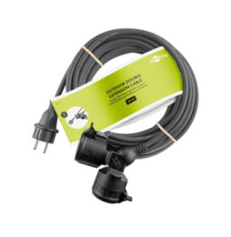Goobay Câble Rallonge électrique double pour l'extérieur - 25 mètres - Noir
