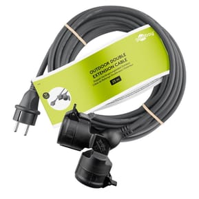 Goobay Câble Rallonge électrique double pour l'extérieur - 25 mètres - Noir — image 5