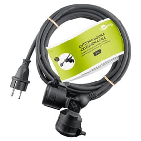 Goobay Câble Rallonge électrique double pour l'extérieur - 5 mètres - Noir — image 5