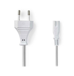 Nedis Câble d'alimentation bipolaire C7 blanc - 2 mètres